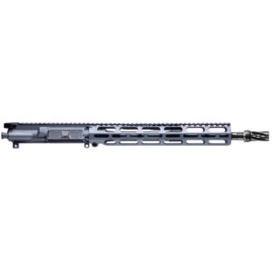 Sniper Gray Cerakote VKTR VK-1 complete AR15 upper with 13.7 inch barrel and HUXWRX flash hider