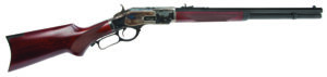 Cimarron 1873 Deluxe Short Rifle with blued octagon barrel and case hardened walnut stock