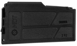 MDT AICS black polymer magazine for .300 Winchester Magnum, three-round capacity