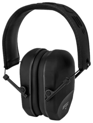 Radians VXP110BX Vertex passive earmuff in black with slim earcups and padded adjustable headband