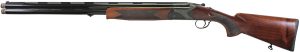 Iver Johnson IJ600 12 gauge over under shotgun with walnut stock and engraved black receiver