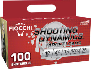 Fiocchi Shooting Dynamics 12SDB187 100-round carton of 12 gauge #7.5 shotshells