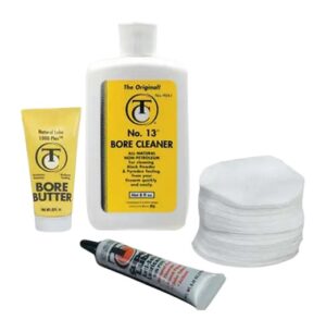 Thompson Center 9014R Essential Cleaning Kit for 50 caliber muzzleloaders with No. 13 solvent, jag, brush and patches