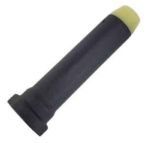 Black anodized White Label Armory AR-15 carbine buffer with steel weight cylinder body