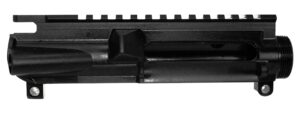 Black Cerakote forged aluminum AR-15 upper receiver from White Label Armory, stripped and flat-top