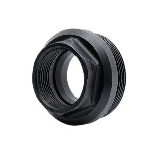 Black Armaspec HUB thread adapter, stainless steel 1.375x24 to 0.9x24 suppressor mount