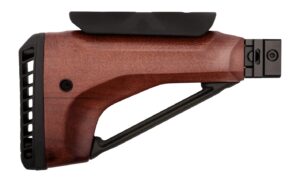 Woox Forty-Seven Woody folding stock in American walnut with black technopolymer cheek riser for AK47