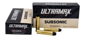 ULTRAMAX 45-70 Government 550-grain jacketed hollow cavity ammunition box with twenty rounds
