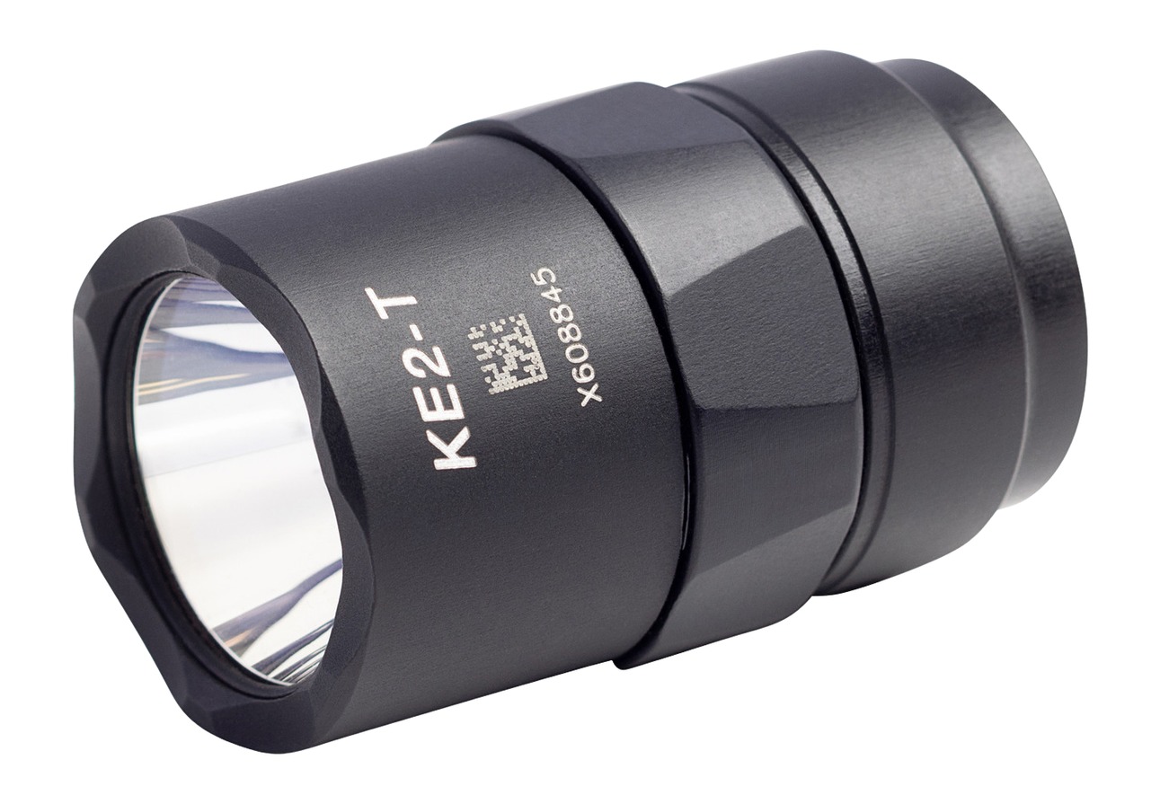 Black SureFire KE2-T-BK Turbo LED weapon light module with anodized aluminum bezel and lens