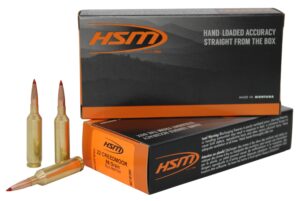 HSM 22 Creedmoor 88gr ELD Match ammunition box and cartridges