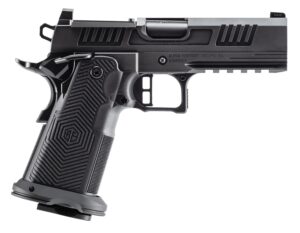 Alpha Foxtrot AF1911 Romulus 45 ACP pistol with black DLC finish and serrated optic ready slide