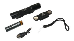 Magne-Tech Rigel II-P tactical weapon light mounted to Picatinny rail