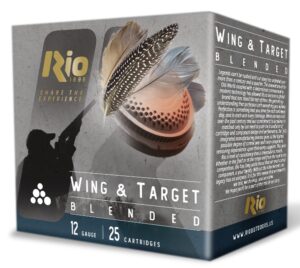 Rio Wing & Target 12 gauge shotshells with #8 lead shot in 25-round box