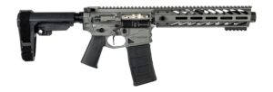 Nemo Arms Battle-Light 300 Blackout AR pistol with tungsten gray receiver and black SBA3 brace