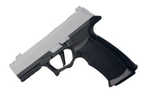 Black ambidextrous Icarus Air polymer P365 X-Macro grip module with aggressive texturing