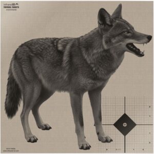 Infrared-ID Coyote + Zero passive thermal target with coyote figure and zeroing pattern