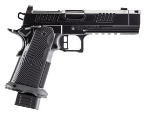 Black Alpha Foxtrot AF1911 Romulus 9mm pistol with compensated 4.25 inch barrel