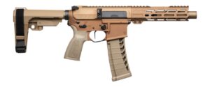CMMG MK4 Banshee 22LR suppressed pistol in multi-bronze with integrated Zeroed suppressor