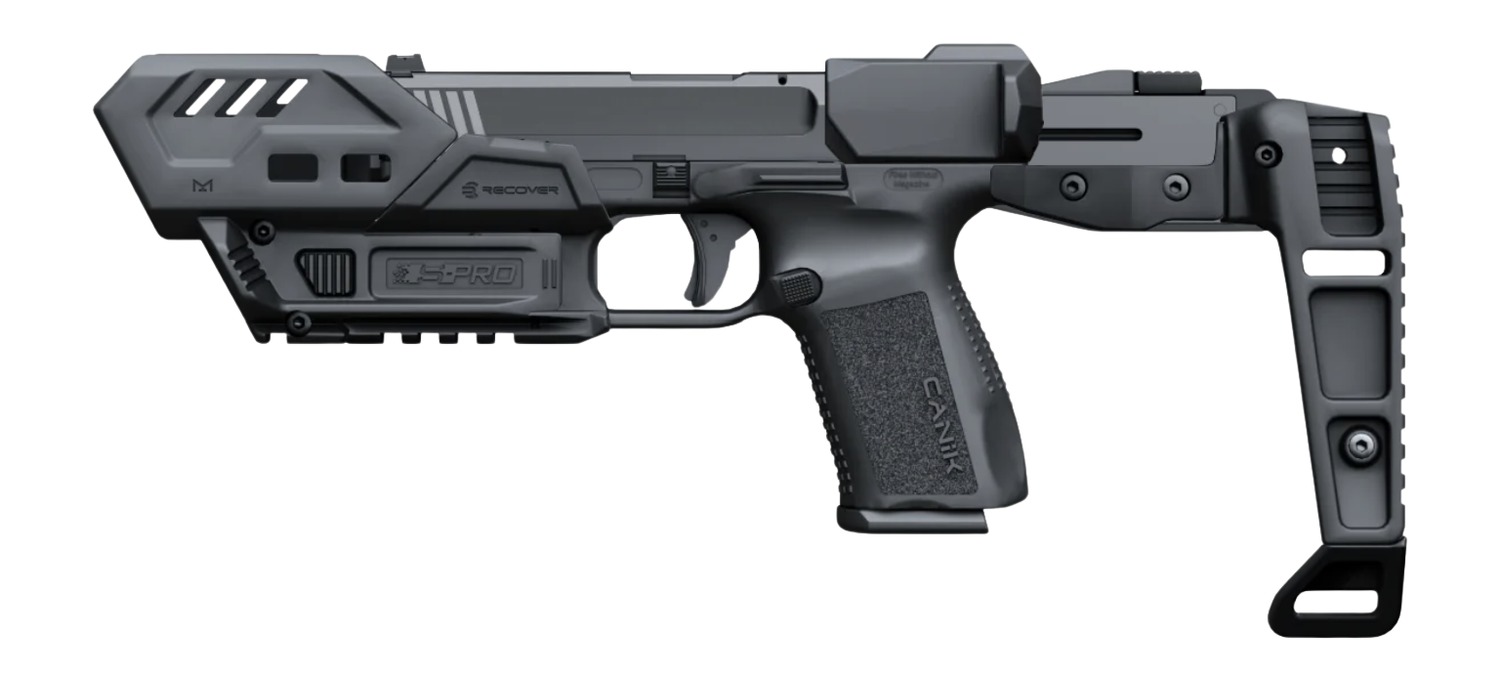 Black Recover Tactical S-PRO Basic conversion kit chassis for Canik pistols