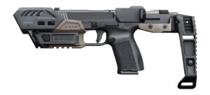 Recover S-PRO Basic Kit tan stabilizer installed on Canik