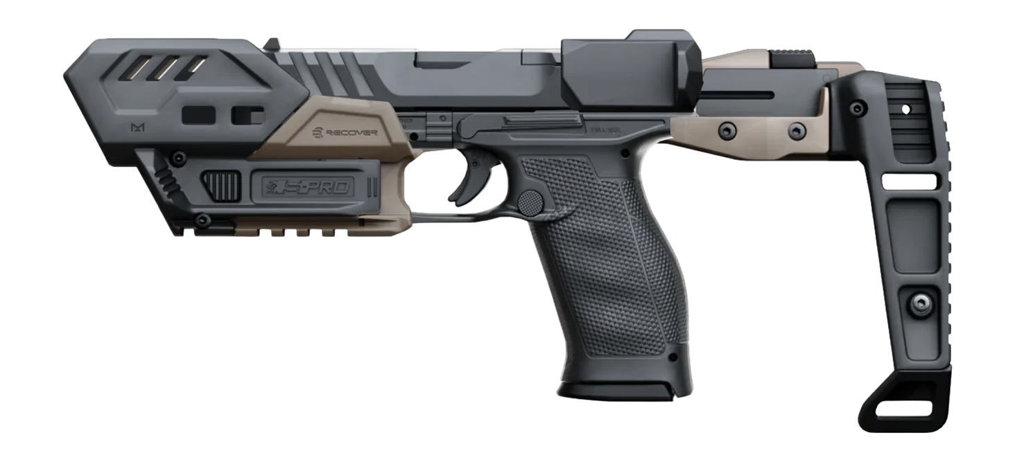 Recover Tactical S-PRO Basic Kit for Walther PDP in tan with spring-loaded stabilizer brace