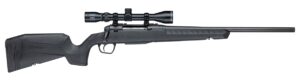 Savage Axis XP 6.5 Creedmoor bolt action rifle with black synthetic stock and mounted scope