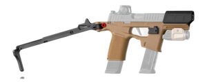 Flux Defense Raider 365 Ultralight FDE PDW chassis with spring-loaded brace