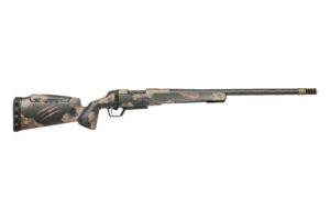 Fierce Carbon Rival XP 2.0 bolt action rifle with bronze barrel and Sonora camo stock
