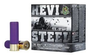 HEVI-Steel 16 gauge 2.75 inch #4 shot waterfowl shotshells, box of 25 rounds