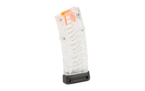 Steyr AUG 9x19mm 28-round clear polymer waffle magazine with orange follower
