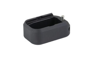 Black TTI magazine base pad extension for full-size Glock pistols