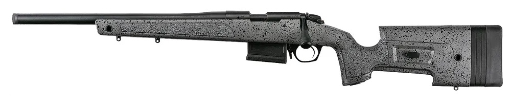 Bergara B-14R HMR Trainer left hand 22LR bolt action rifle with gray and black adjustable stock