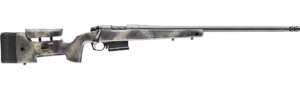 Bergara B-14 HMR Wilderness 25 Creedmoor bolt action rifle with gray stock and muzzle brake