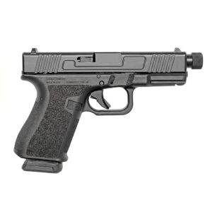 Combat Armory CA19 9mm pistol in black with threaded barrel and textured grip