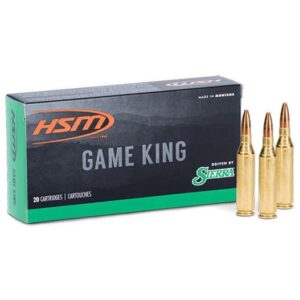 Box of HSM GameKing .284 Winchester 160gr Sierra spitzer boat-tail ammunition
