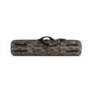 Plano Diverge EVA 49-inch rifle case in Mossy Oak Bottomland camo with shoulder strap