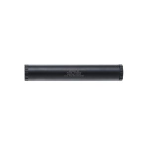 Tactical Solutions AXIOM 22LR rimfire suppressor, black cylindrical titanium can with laser engraving