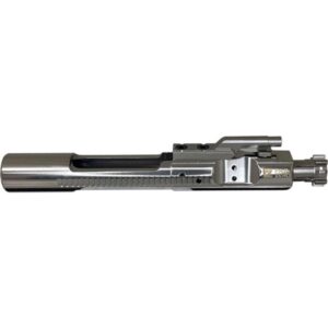 Fully assembled Fail Zero 6mm ARC bolt carrier group with bright silver EXO Nickel Boron finish