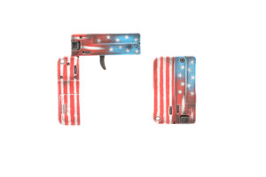 Trailblazer LifeCard 22LR folding single shot pistol with red white and blue USA flag finish