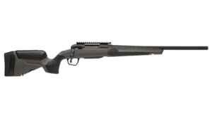 Savage 110 Core Hunter bolt action rifle in .270 Win with gray AccuFit V2 stock and black fluted barrel