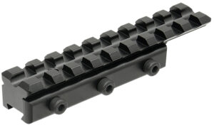 Leapers UTG MNTPMTOWLA matte black dovetail to Picatinny adapter mount with 9-slot scalloped rail