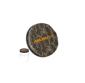 Muddy 5-Gallon Pail Swivel Seat Top in Mossy Oak Bottomland camo with padded rotating cushion