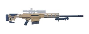 HM Defense HM50 Max 50 BMG rifle with FDE Cerakote receiver and long fluted barrel