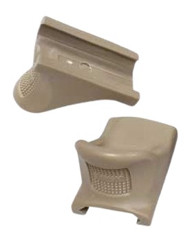 Two Flat Dark Earth LaRue LT711 HandStops with textured saddle grips for Picatinny rail mounting