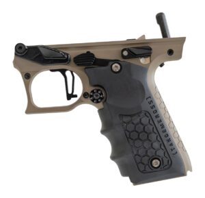 TANDEMKROSS Cthulhu Lower grip frame for Ruger Mark IV pistol in FDE with black trigger and controls