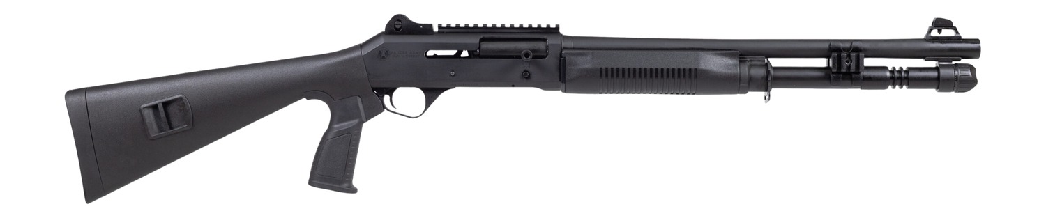 Panzer Arms M4 Tactical black semi-auto 12 gauge shotgun with fixed synthetic stock