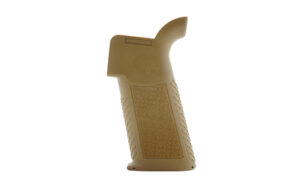 Amend2 PG-E Enhanced AR-15 pistol grip in coyote tan with aggressive texture and slim steep angle