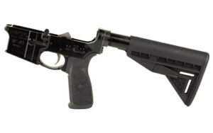 BCM complete lower receiver in black with Mod 3 stock and MK2 recoil mitigation buffer tube