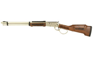 Derya RAN 44 Magnum lever action rifle with walnut stock and polished nickel finish