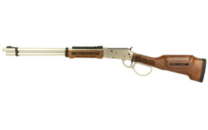 Derya RAN 45C lever action rifle with nickel finish and Turkish walnut stock